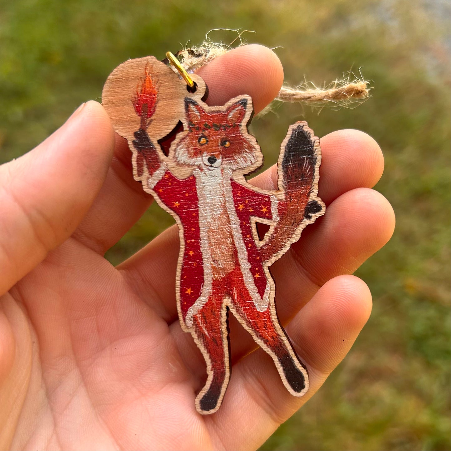 Wooden Fox Ornament