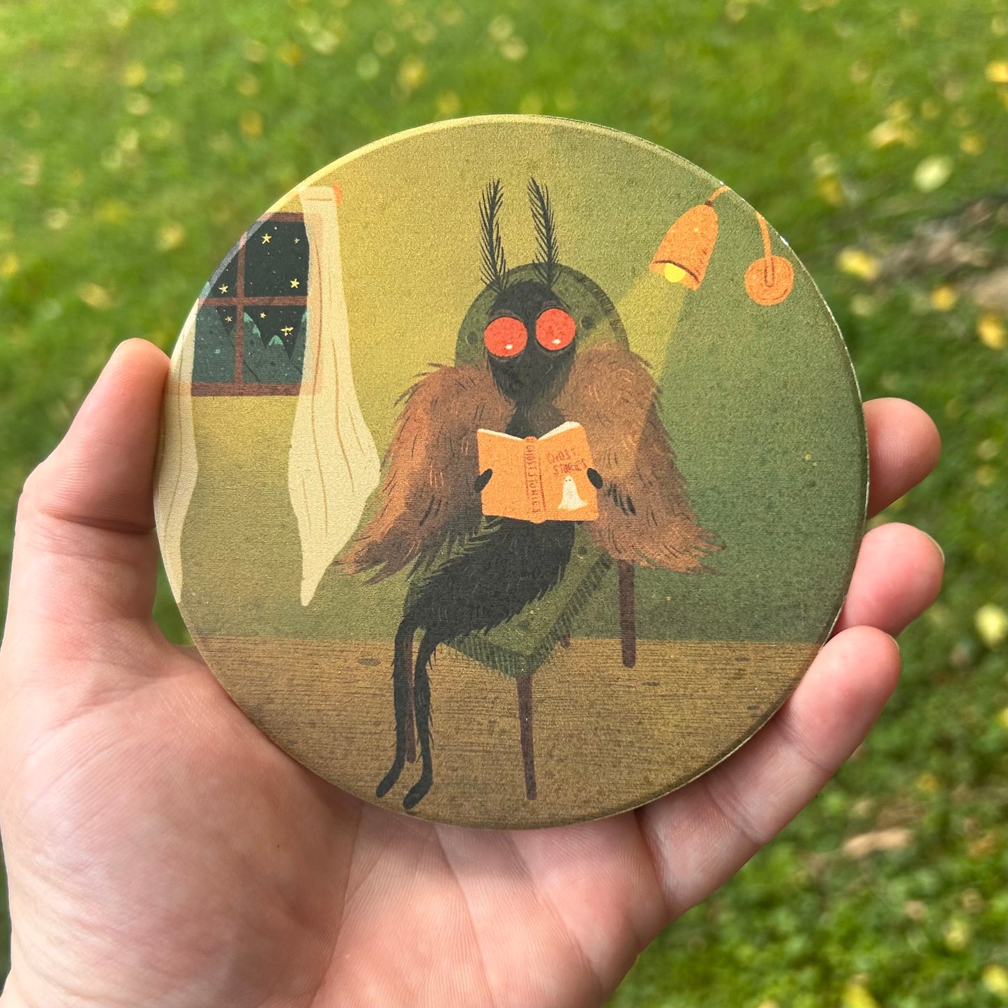 Bookish Mothman Coaster