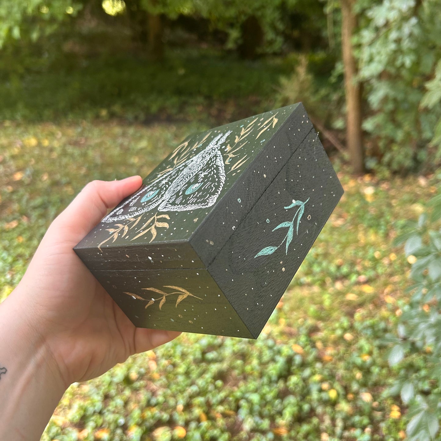 Handpainted Moth Box (Black)