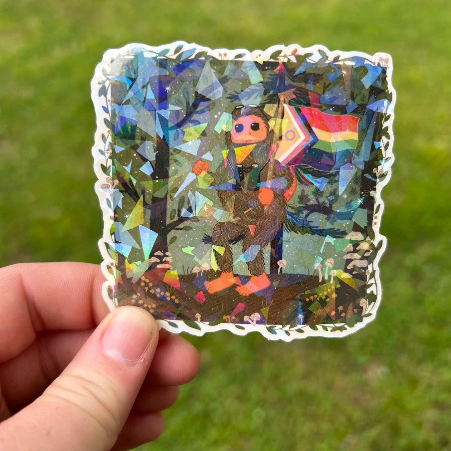 Sparkly Bigfoot Pride Sticker