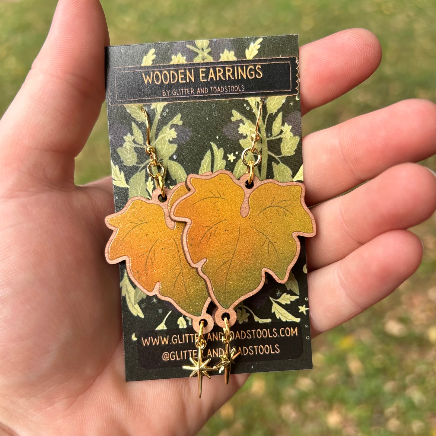 Pumpkin Leaf Earrings