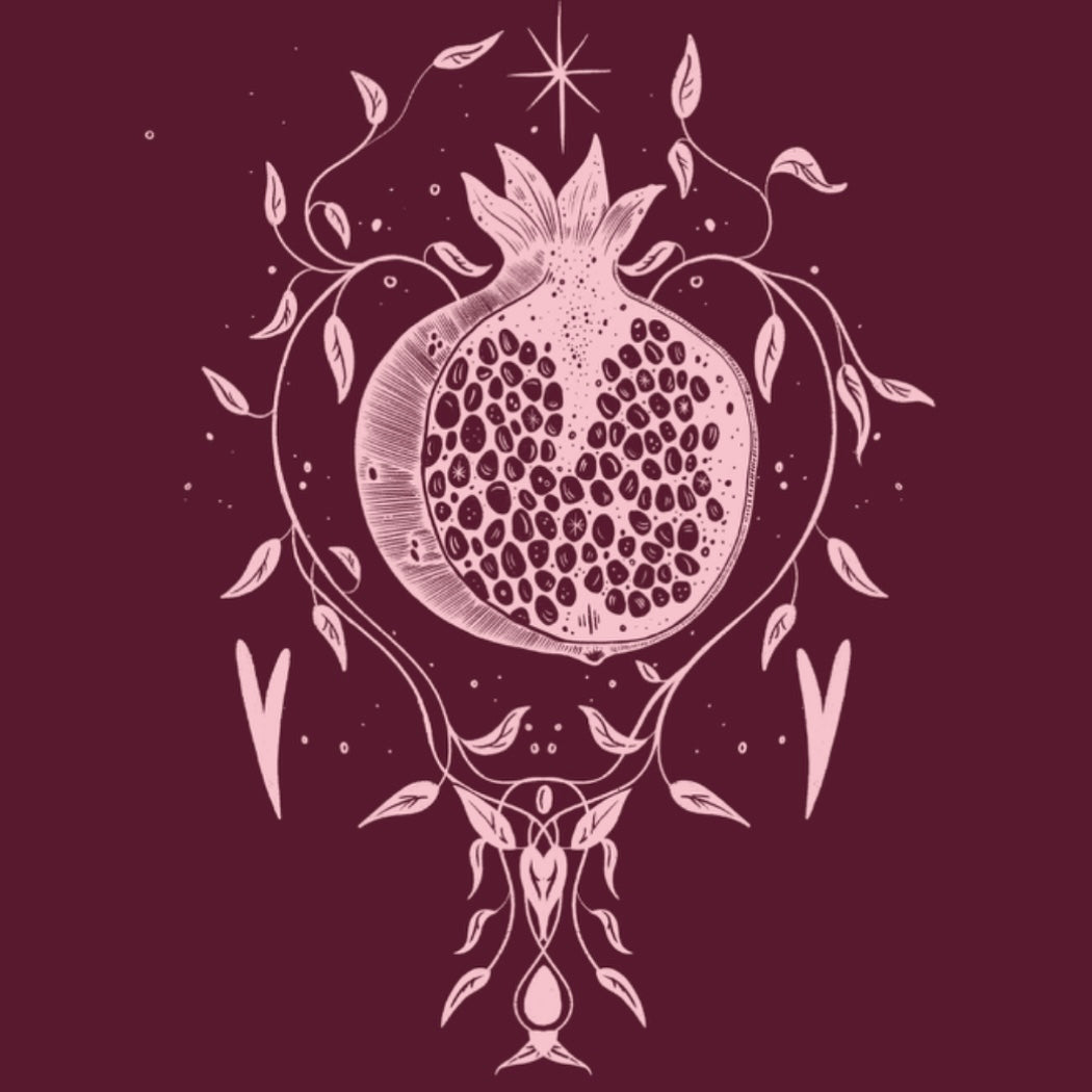 Persephone's Pomegranate Tee-Maroon