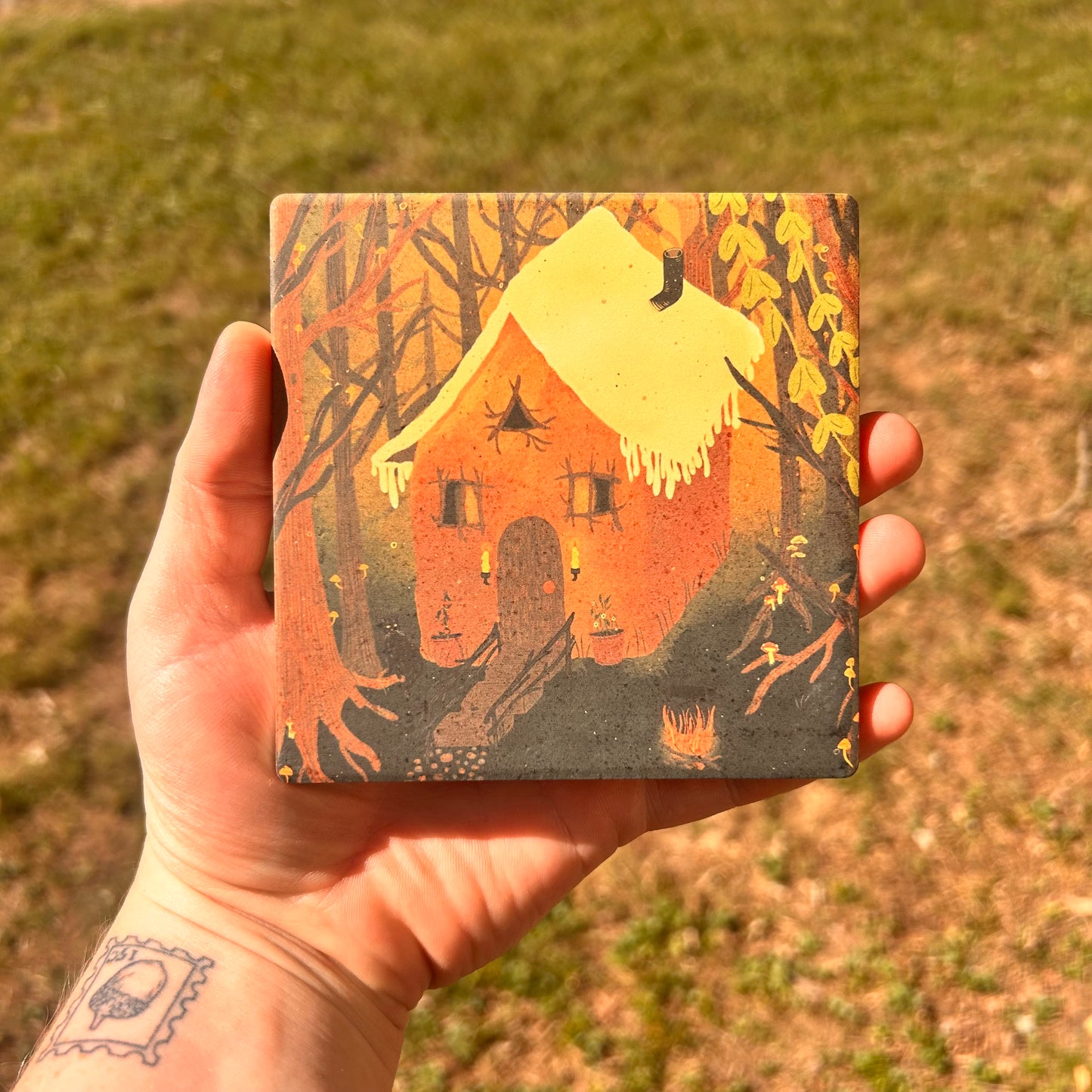 Haunted Gingerbread Cabin Coaster