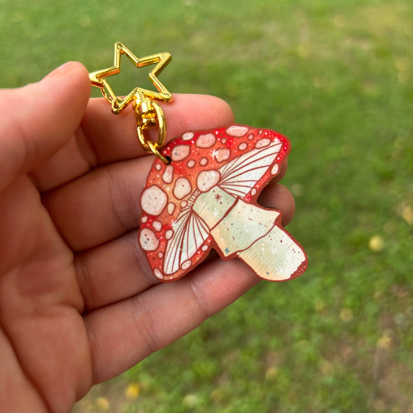 Amanita Muscaria Toadstool Mushroom Keychain