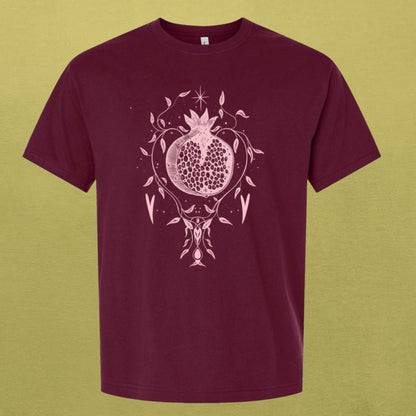 Persephone's Pomegranate Tee-Maroon