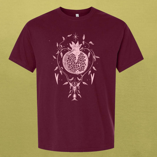 Persephone's Pomegranate Tee-Maroon