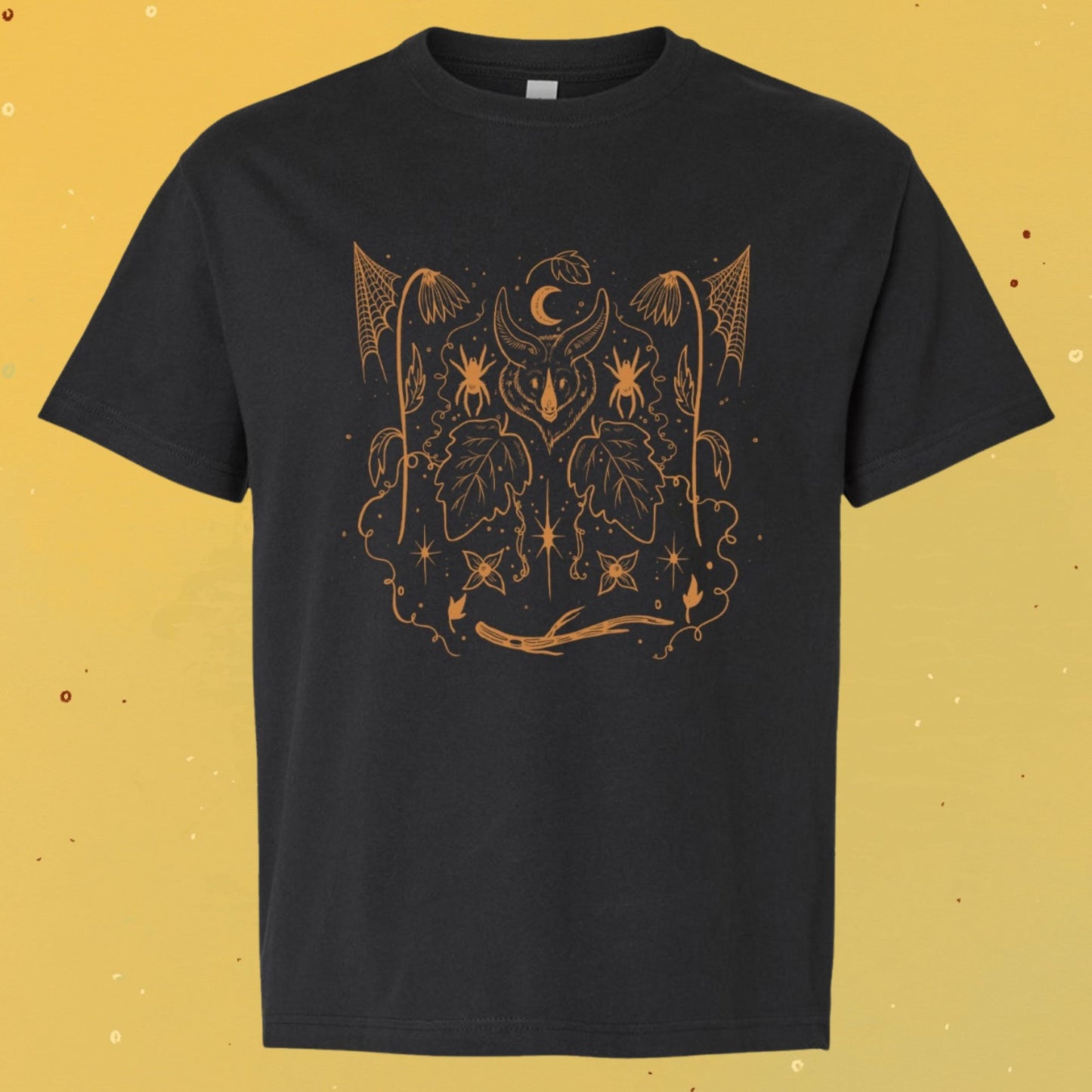 Spooky Bat Tee-Vintage Black