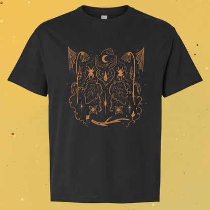 Spooky Bat Tee-Vintage Black