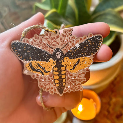 Wood Death's Head Moth Holiday Ornament