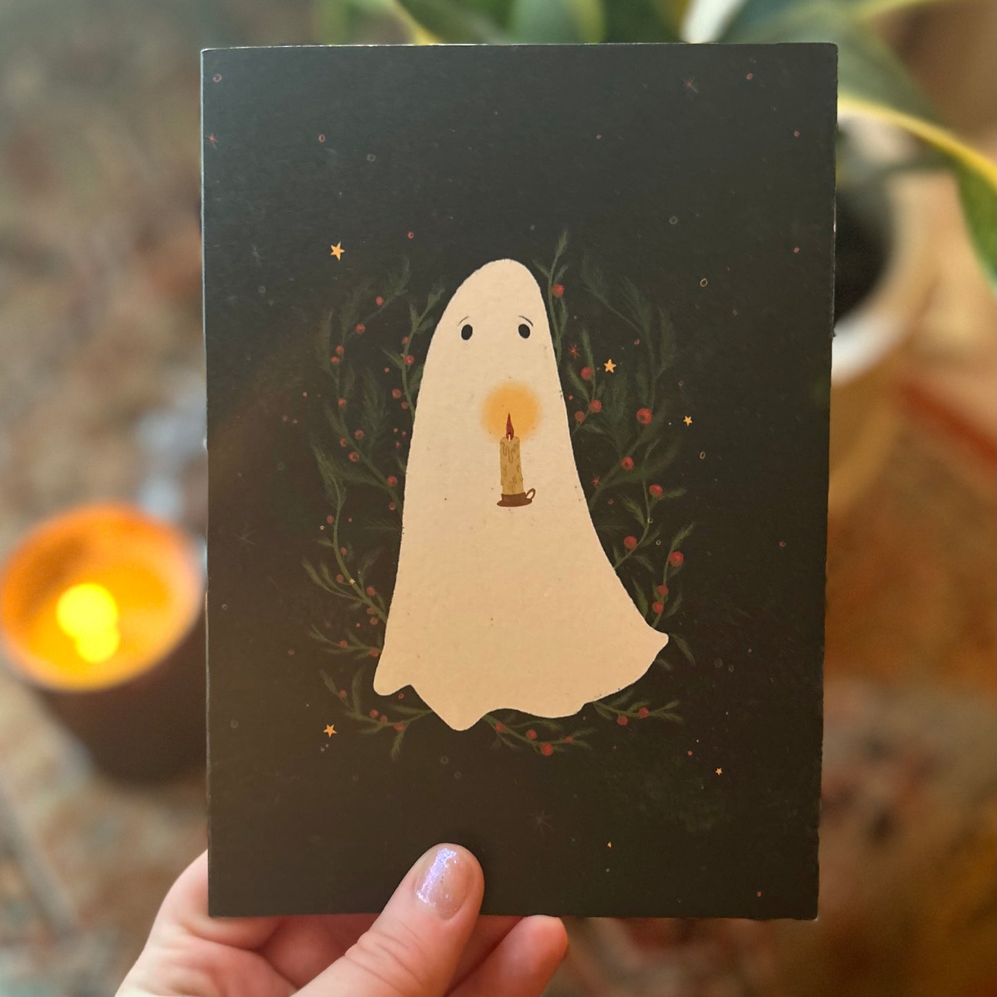 Holiday Haunts Spooky Ghoul Candle Holiday Card