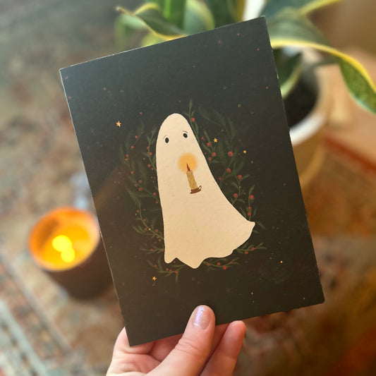 Spooky Ghoul Candle Holiday Card