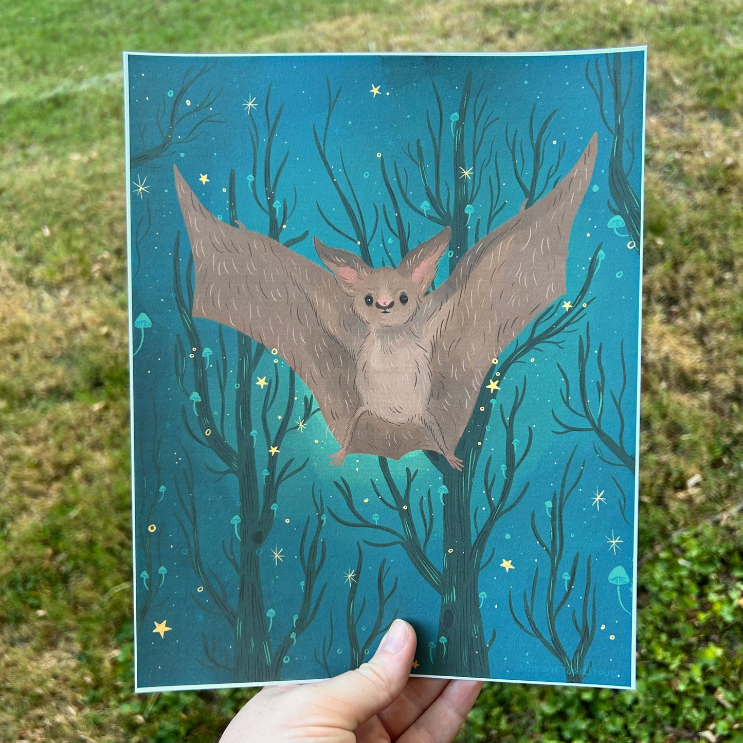 Illuminated Forest Bat Art Print