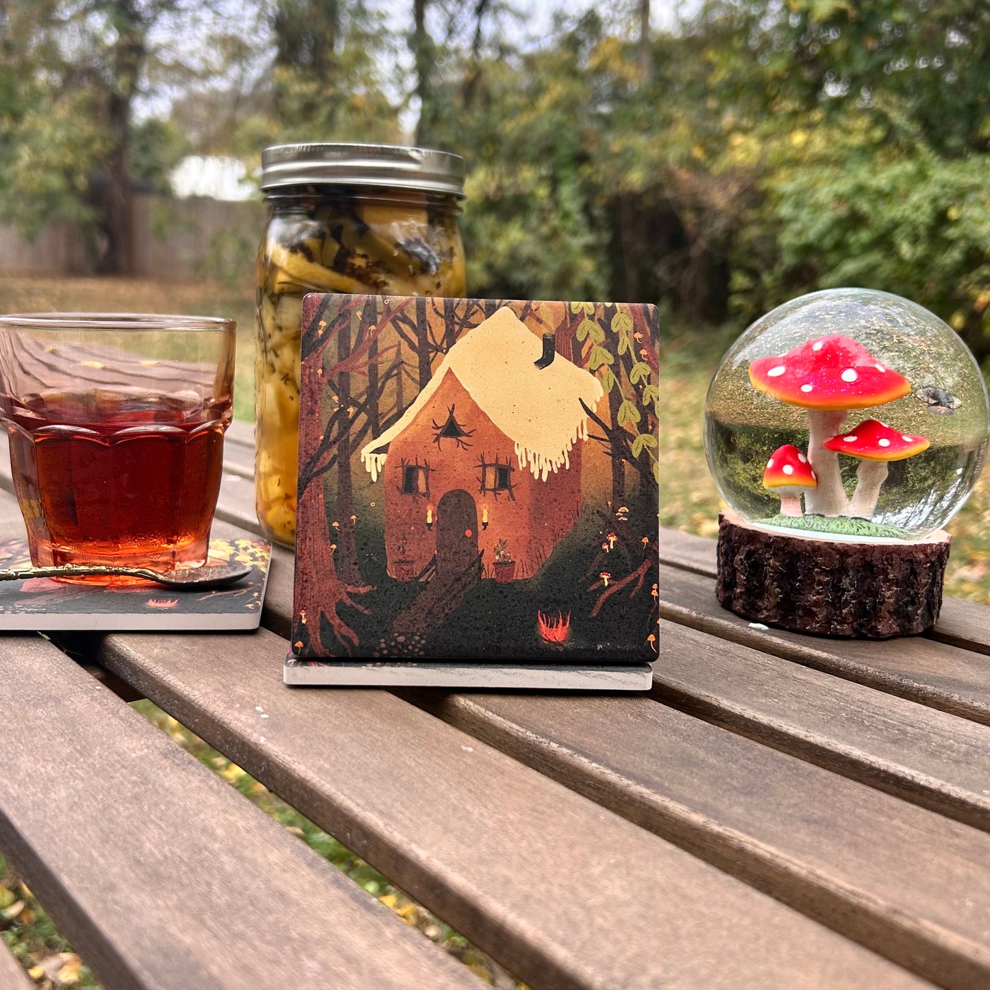 Hansel and Gretal Witch's Cottage Ceramic Coaster