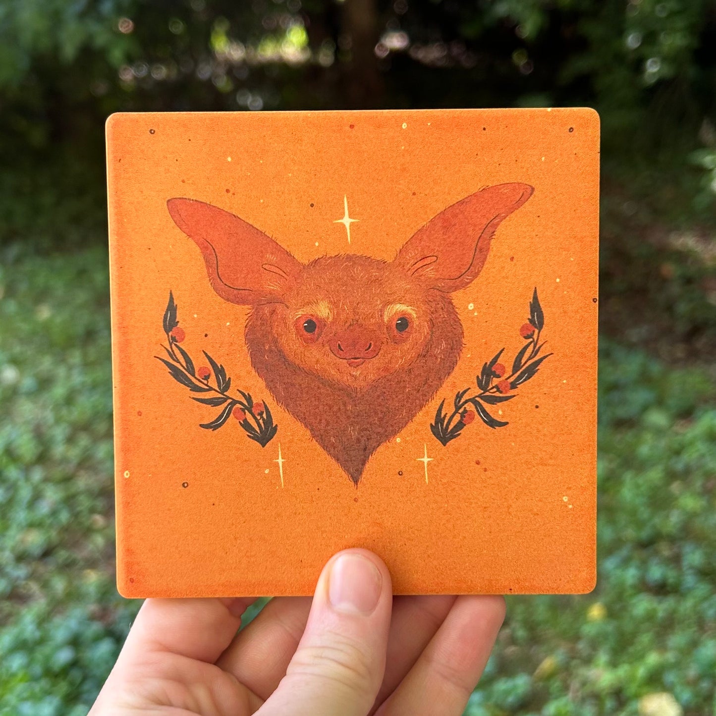 Happy Bat Square Coaster