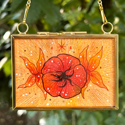 ORIGINAL ART-Framed Tomato and Tomato Flower Drawing