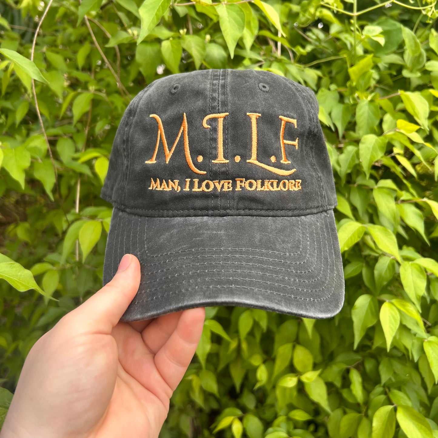 Man, I Love Folklore Dad Hat-Charcoal