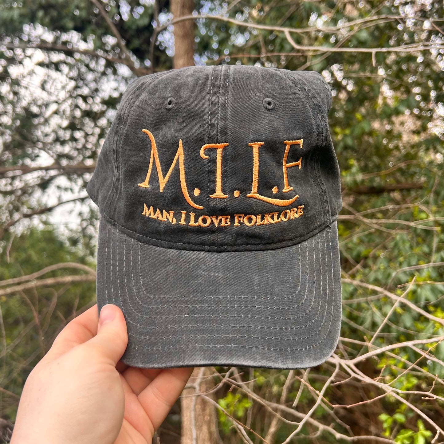 Man, I Love Folklore Dad Hat-Charcoal