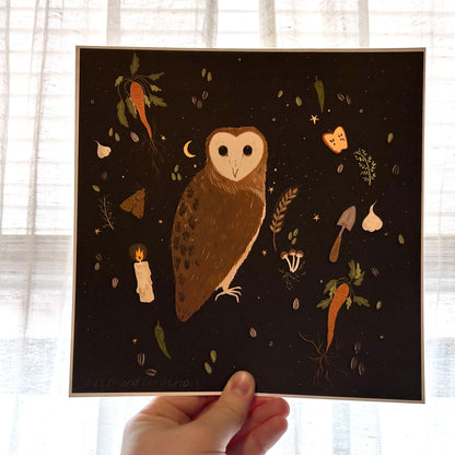 Barn Owl Cottage Print