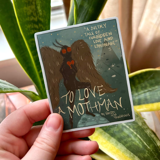 Mothman in Love Romance Novel Sticker