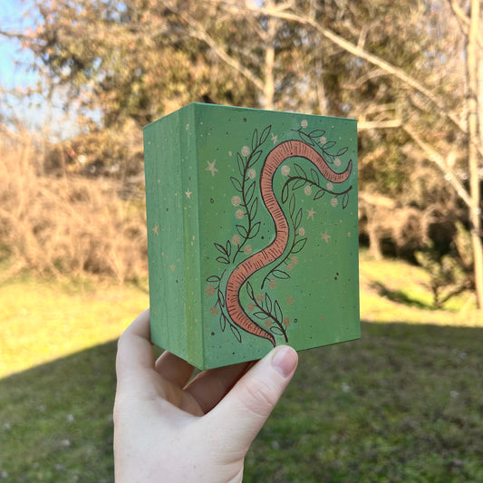 Green Worm Handpainted Box