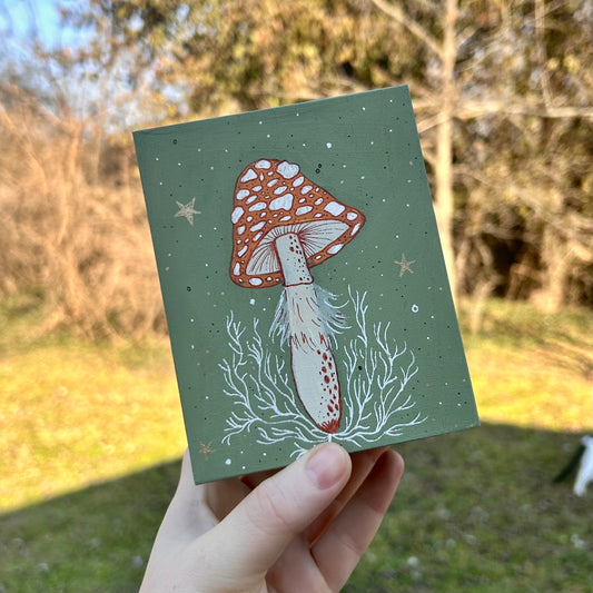 Mushroom Mycellium Handpainted Box