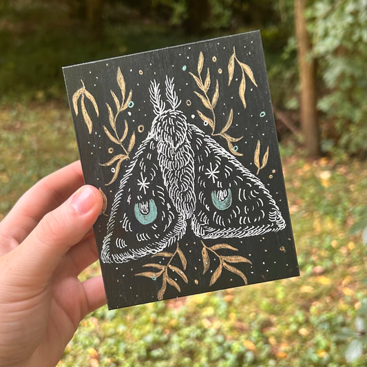 Handpainted Moth Box (Black)