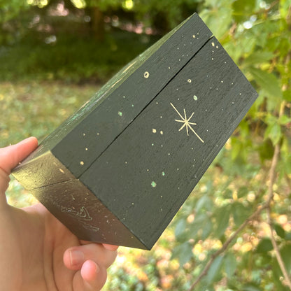 Handpainted Thistle Box (Green Moon)