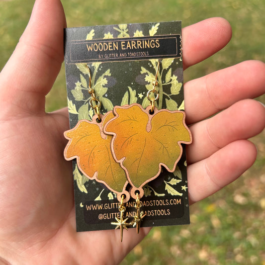 Pumpkin Leaf Earrings