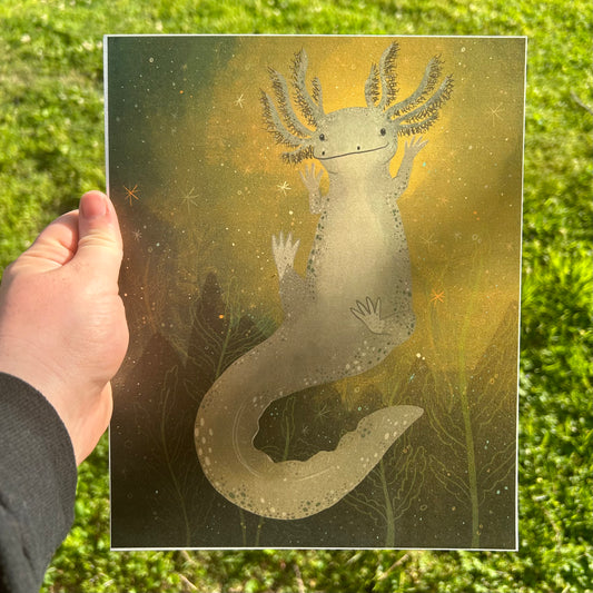 Swampy Axolotle Print