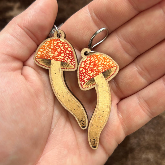 Amanita Muscaria Mushroom Earrings