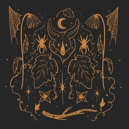 Spooky Bat Tee-Vintage Black