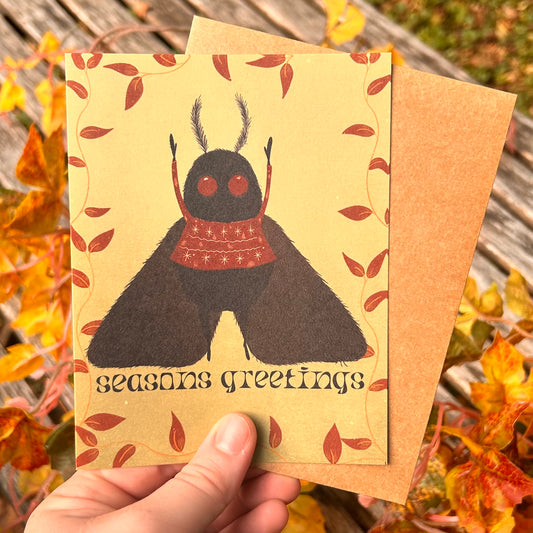 Ugly Christmas Sweater Mothman Holiday Card