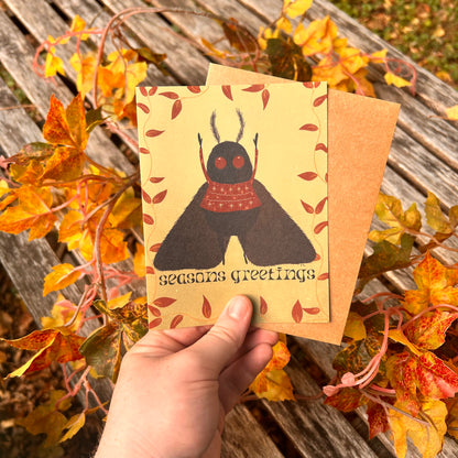 Ugly Christmas Sweater Mothman Holiday Card