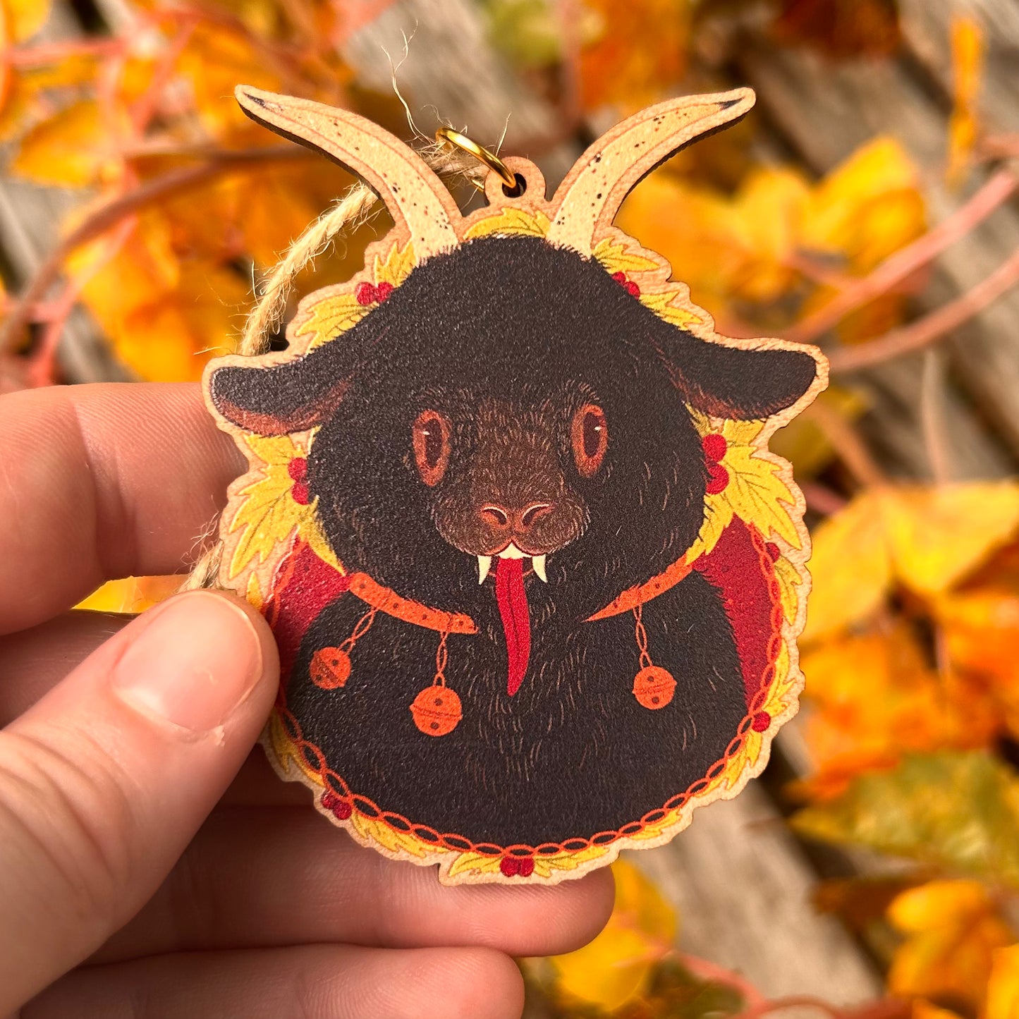 Wooden Krampus Ornament