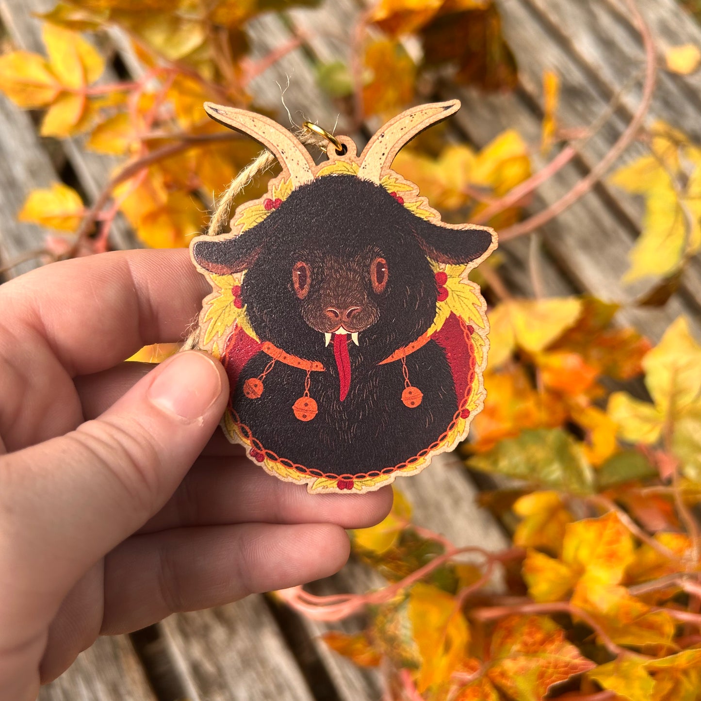 Wooden Krampus Ornament