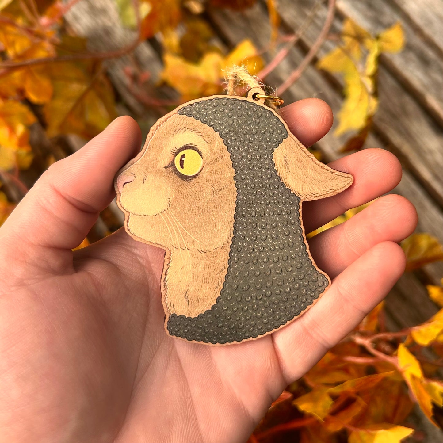 Wooden Cat Knight Ornament