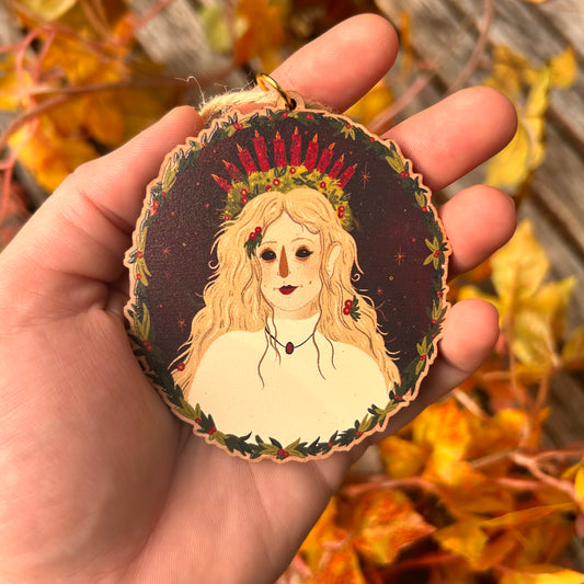 Wooden Lussi (Candlemas) Ornament