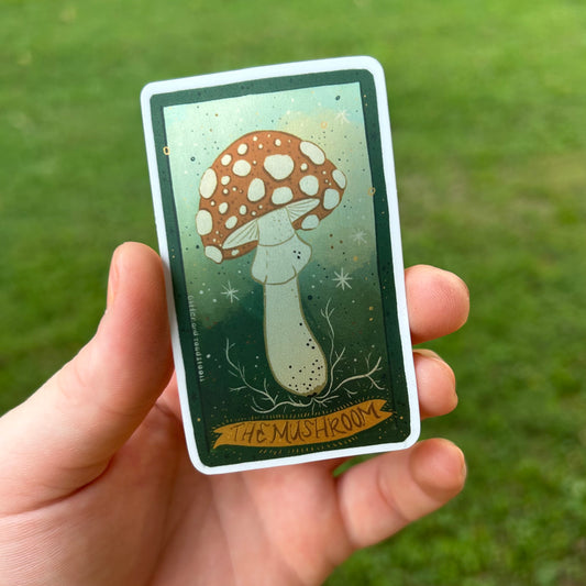 Metallic Mushroom Tarot Sticker