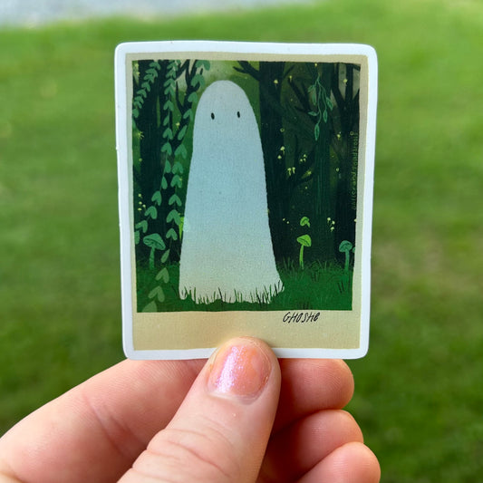 Metallic Ghost Polaroid Sticker