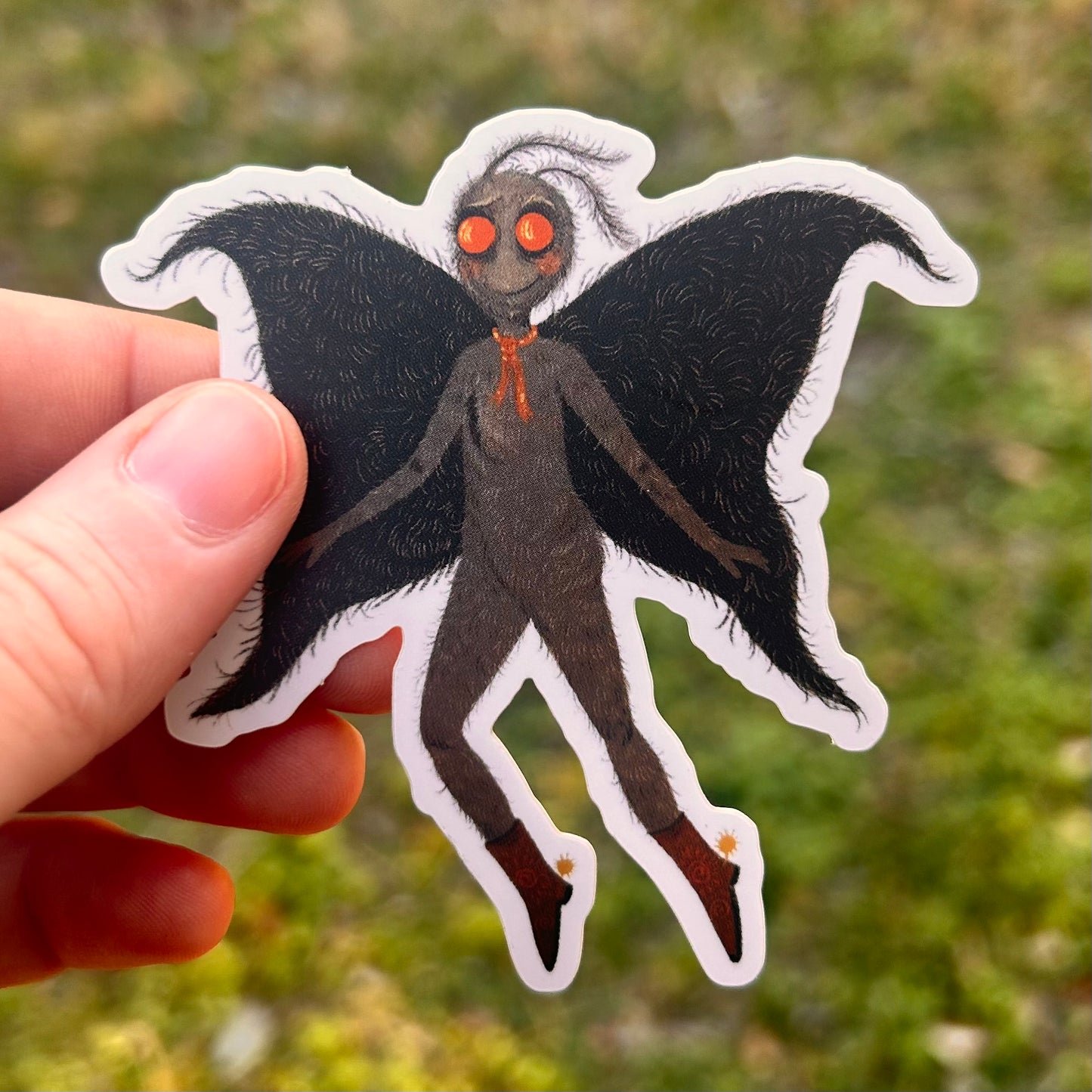 Western Mothman Metallic Vinyl Sticker