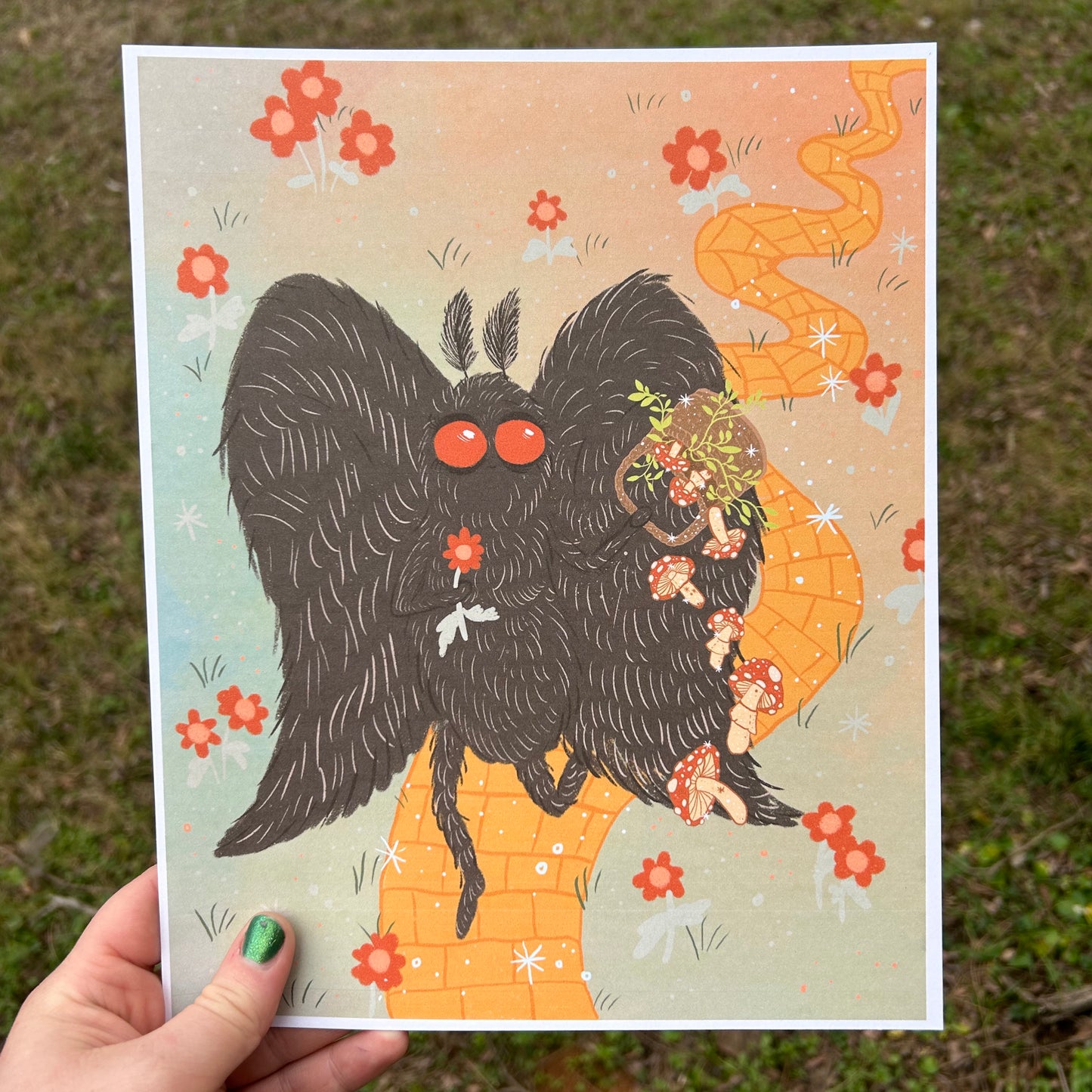 Merry Mothman Print